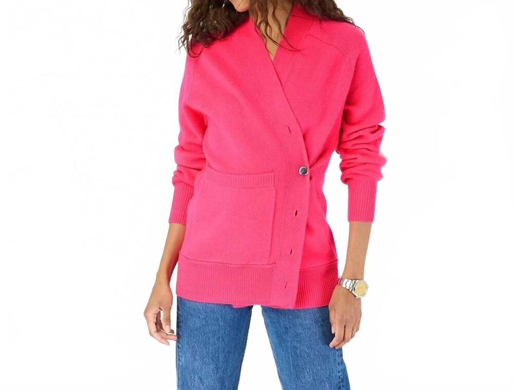 NEW KERRI ROSENTHAL jackie cardigan in neon pink